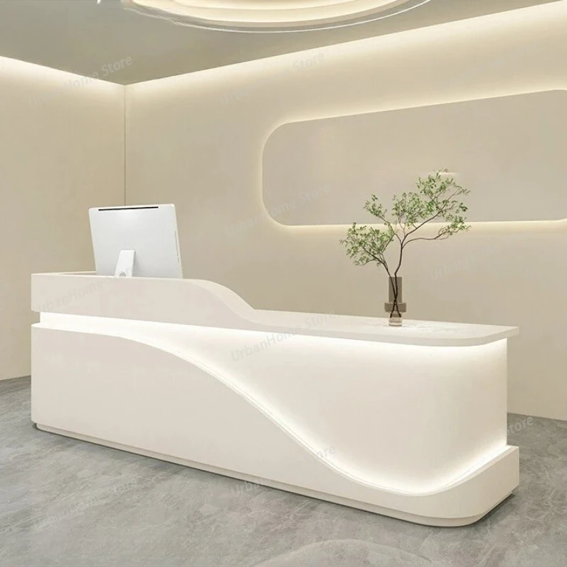 

Beauty Salon Desks Checkout Welcome High-end Industrial Counter Design Elegant Desks Modern Adult Cash Register Bureau Furniture