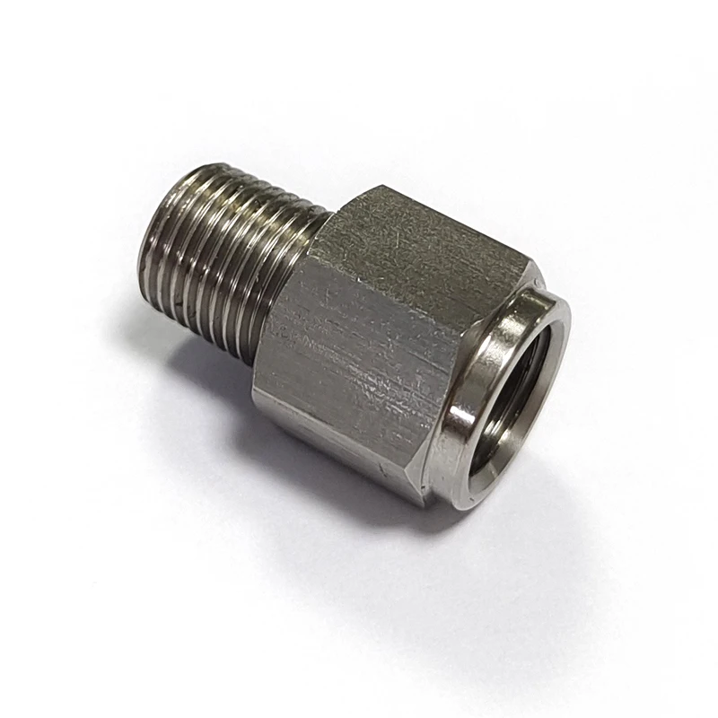 Adapter do pomiaru ciśnienia oleju ze stali nierdzewnej 1/8" NPT męski na M10x1,0 żeński