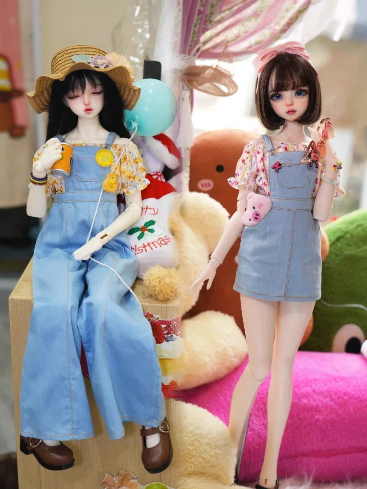 

Одежда для кукол BJD для куклы 1/3 1/4, ковбойский комбинезон, комплект футболок, аксессуары для кукольной одежды (без кукол)