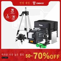 DEKO DKLL12PB1 3D Green Laser Level 12 Lines Horizontal Vertical Cross Lines Auto Self-Leveling Manual Mode