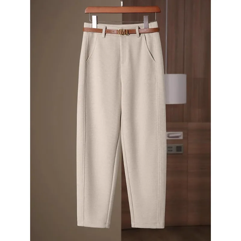 

Woolen Pants for Women, and Winter, Petite Suit Pants, Fleece-Lined Casual Pants, Petite Tapered Harem Pants