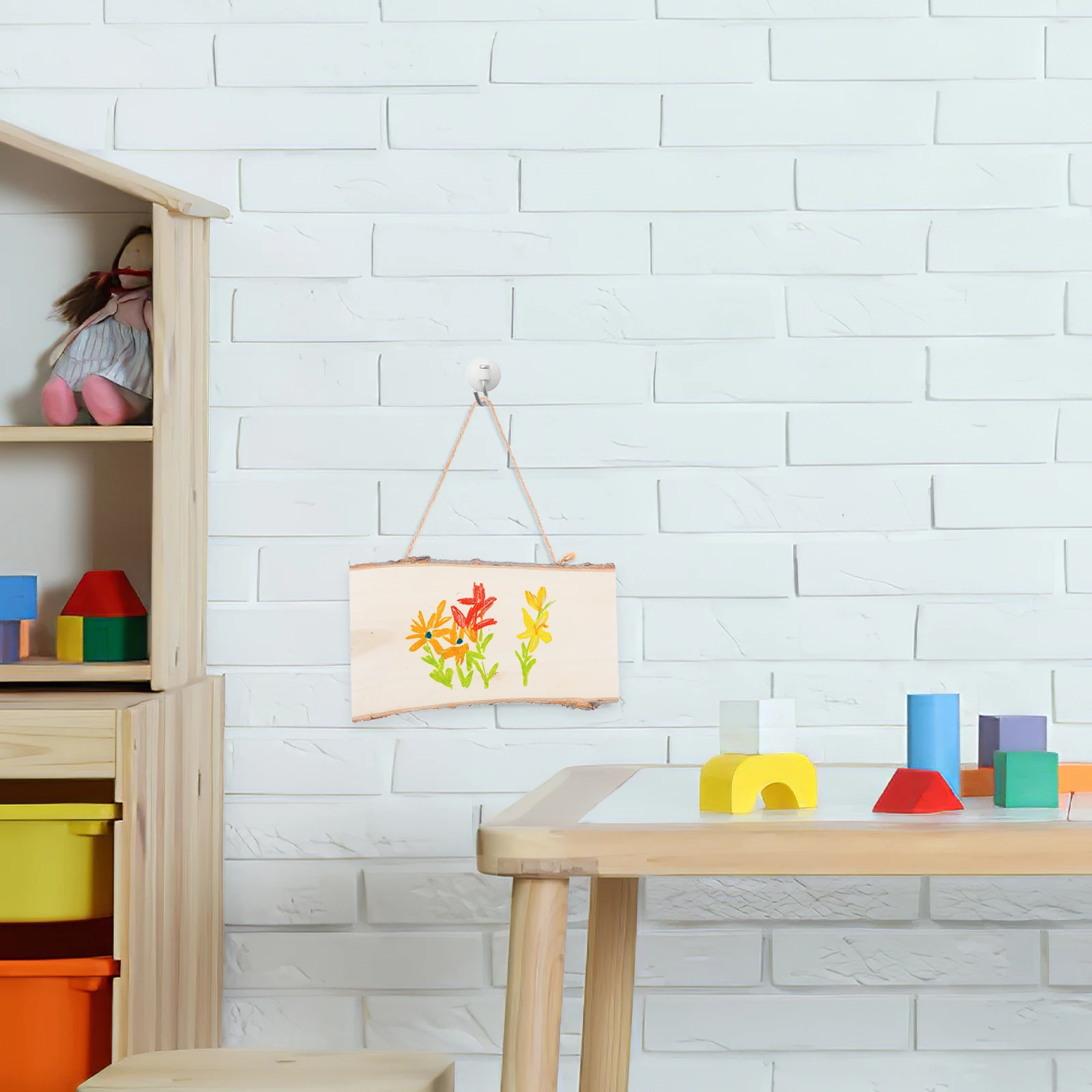 2 قطعة لوحة معلقة خشبية الإبداعية فارغة لوحة رسائل ذاتية الصنع لعرض الحائط مقهى المنزل مطعم متجر ديكور بلون 16x25 سنتيمتر #2