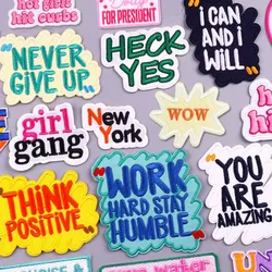 Humorous Text Patch Iron On Embroidered Patches For Clothing Thermaldhesive Patches On Clothes Stickers DIY Cartoon Badge Sewing