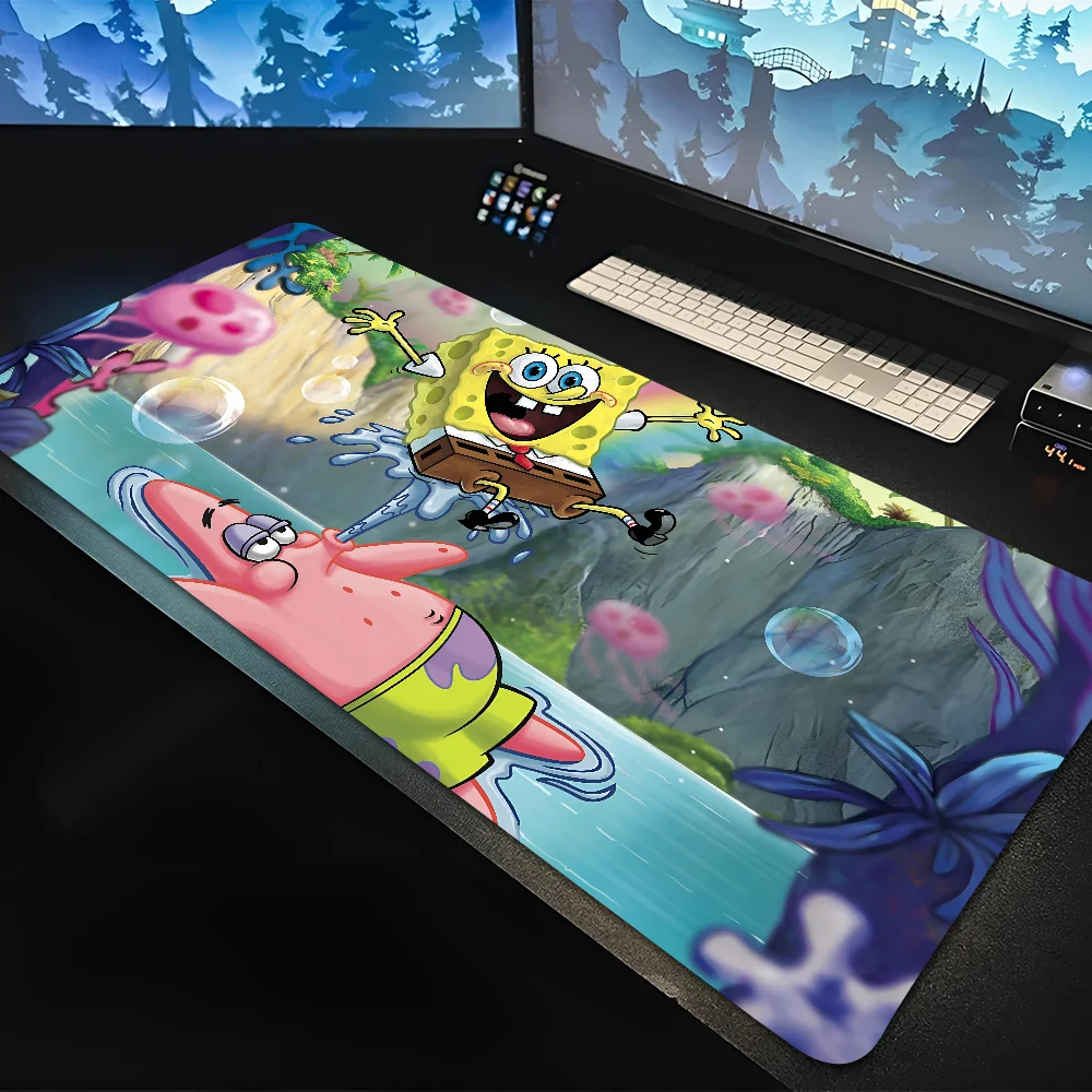 Cartoon S-spongebob Mousepad Large Gaming Mouse Pad LockEdge Thickened Computer Keyboard Table Desk Mat