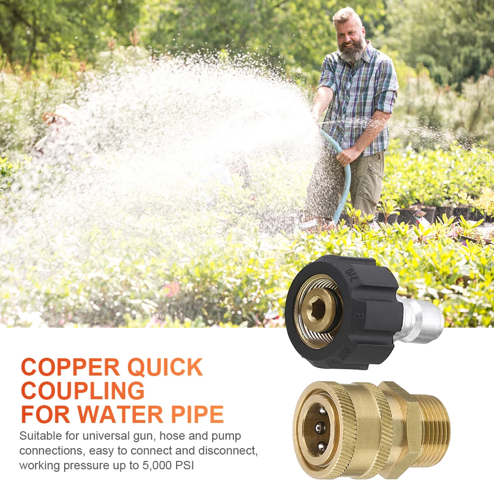 

Соединитель для орошения сада высокого давления, быстроразъемное соединение M22, фитинг 3/8 дюйма, шланговый фитинг для пистолета для мойки под давлением для водопроводных труб