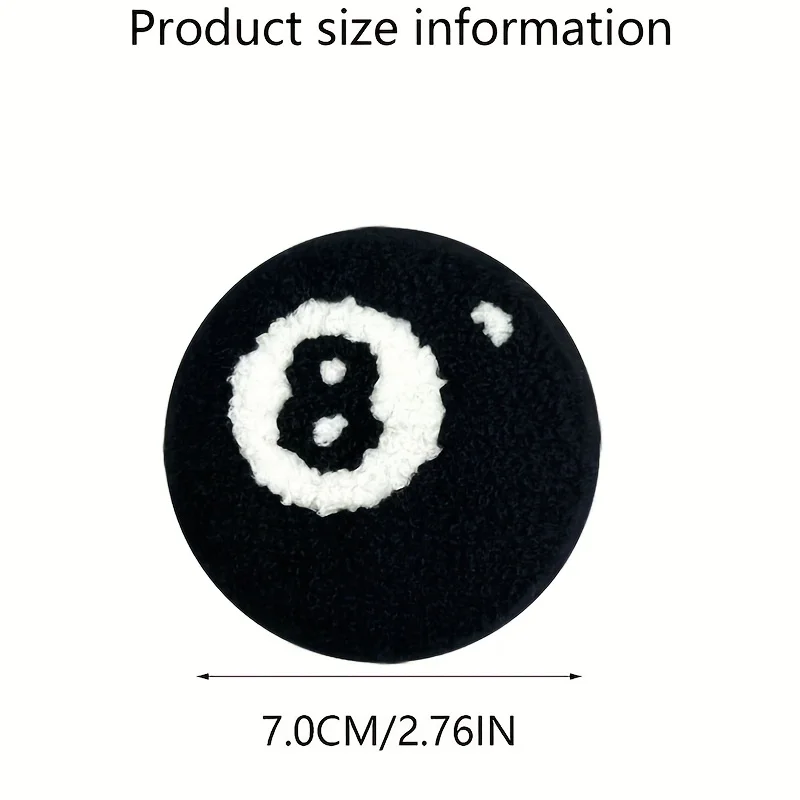 1Pair Black No.8 Ball Coaster Dart Pattern Car Interior Insulation Pad Machine Washable Reusable Car Accessories