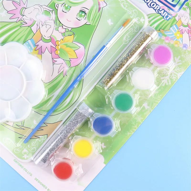 เด็ก Glitter สีน้ําภาพวาดของเล่นชุดของเล่นเด็กภาพวาด DIY ของเล่น Doodle Handmade ของเล่นเพื่อการศึกษาของขวัญ