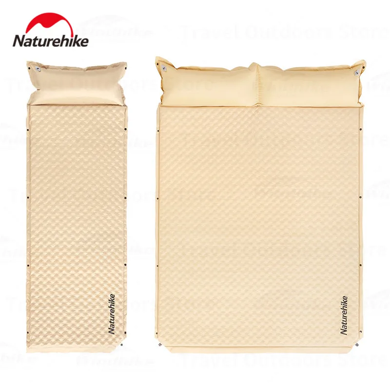 

Naturehike Inflating Camp Mat Inflatable Sleeping Pad Air Sponge Cushion Single/Double Bed Mattress With Pillow Lightweight