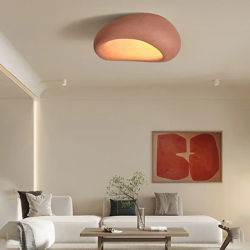Nordic Minimalist Wabi Sabi Cream Wind LED Ceiling Light Living Room Dining Room Home Decoration Lighting