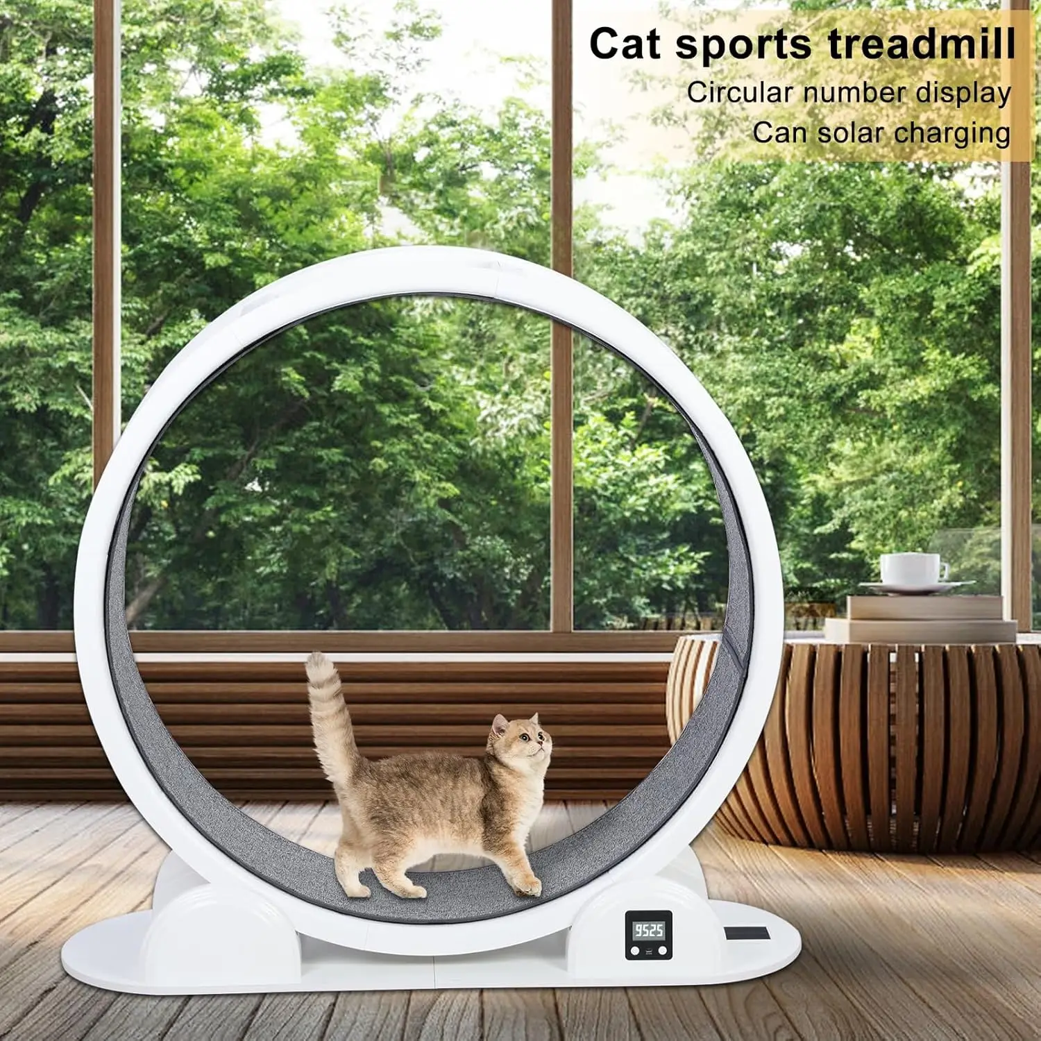 Cat Fitness Wheel Plastic Pet Treadmill Large Cat Treadmill Indoor Cat Running Pet Fitness Wheel White