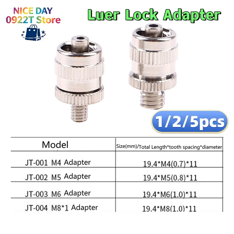 1/2/5pcs M4 M6 Screw Thread Nickel Plated Brass Syringe Metal Luer Lock Adapter@#X