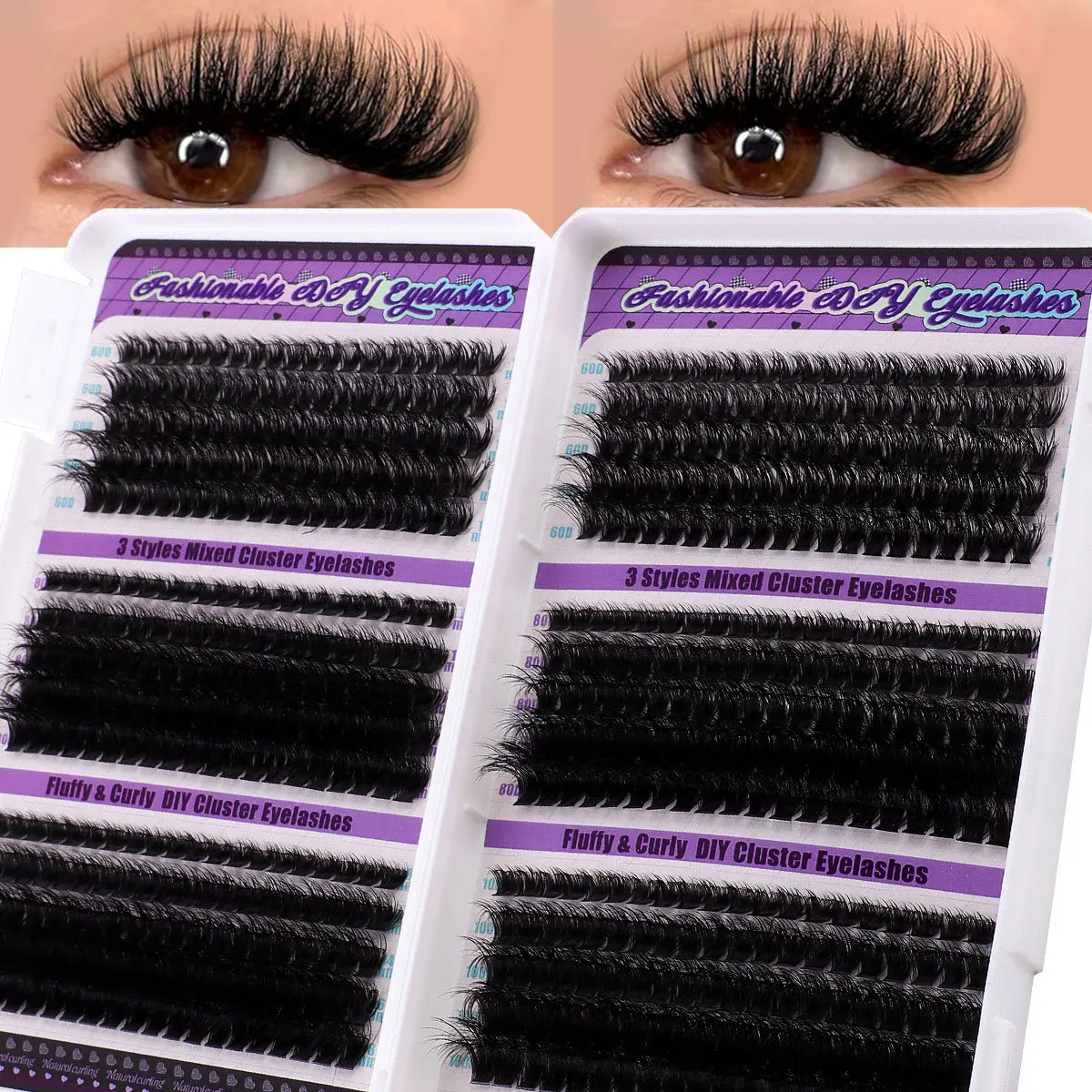 

Popular 600 clusters D song false eyelash set 10-18mmDIY segmented grafting thick eyelashes