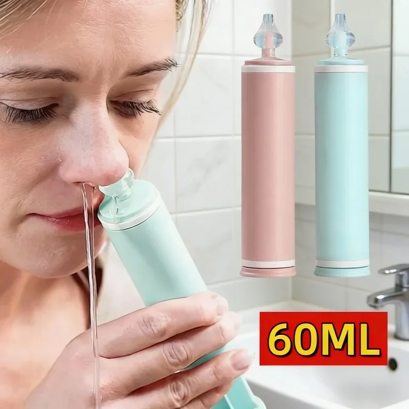 

Назальный аспиратор 60 мл для взрослых и детей, многоразовый портативный шприц-ирригатор для промывания носа при рините