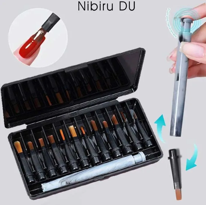 

﻿ 12pcs/Box Replacement Nail Art Brushes Set Nails Elongated Lines Striping Drawing UV Gel Painting Design Pen Manicure Tools