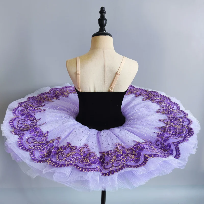 Abito da ballo per balletto professionale per bambini Gonna tutù per cigno da ragazza Viola Performance Agenzia per spettacoli di Capodanno