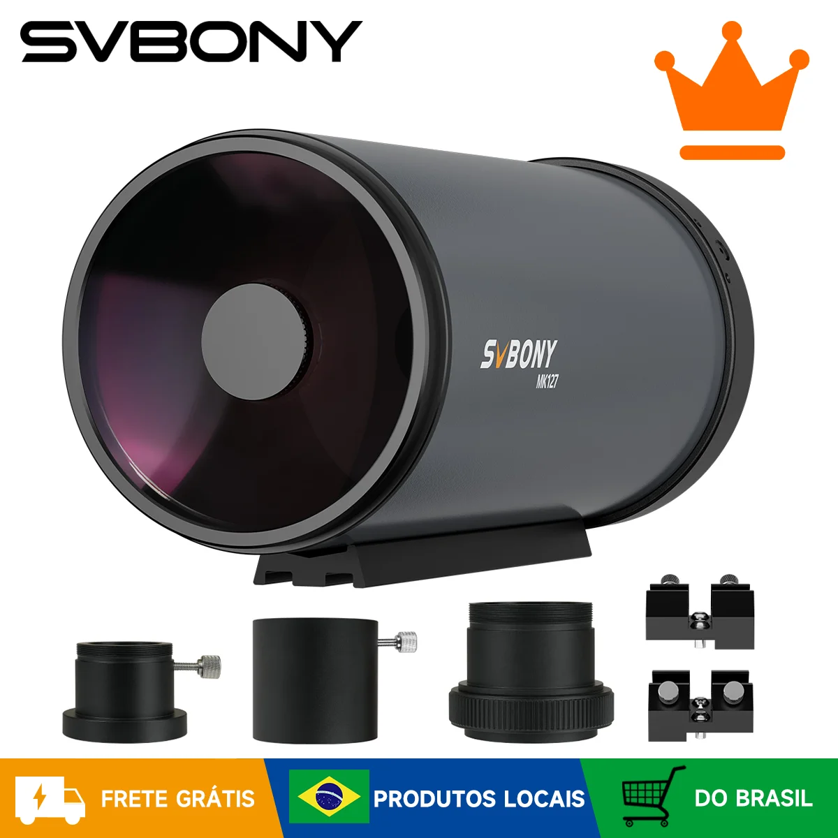 Telescópio Svbony MK127 Maksutov-Cassegrain OTA 127mm f/11.8 Telescópio portátil adequado para observação lunar e planetária