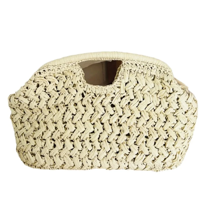 

Women's Shoulder Bag Handmade Woven Paper Handbag with Closure Artisan Premium Casual Beach Daily