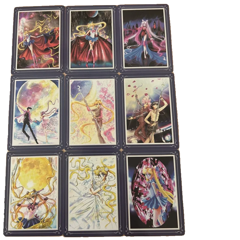 9Pcs/set Sailor Moon Collect Trading Signature Flash Card Anime Gift Cartoon 63X88