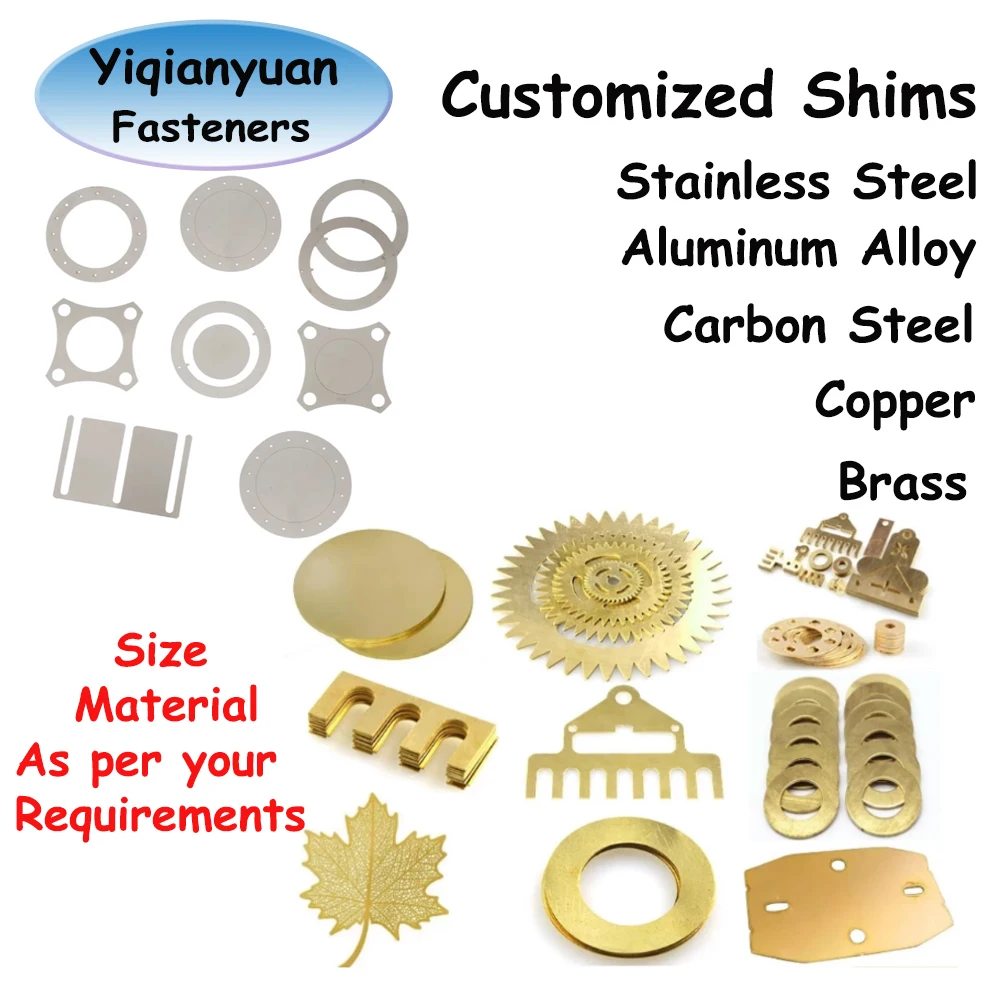

(Индивидуальные шайбы и прокладки) Yiqianyuan Urtra-тонкие шайбы, прокладки из нержавеющей стали, углеродистой стали, алюминиевого сплава, латуни, меди