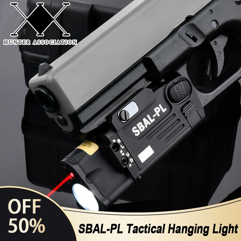 

Tactical Airsoft SBAL-PL Flashlight Strobe CNC Red Green Dot Indicator Fit 20mm Rail Powerful Pistol Hunting Hanging Light Laser