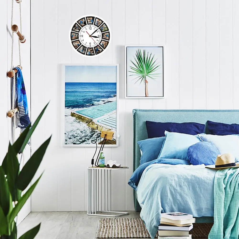 صورة مخصصة ساعة حائط صور مجمعة ساعة المنزل شخصية المنزل صور طباعة ساعة حائط ساعة حائط اكسسوارات الديكور #4