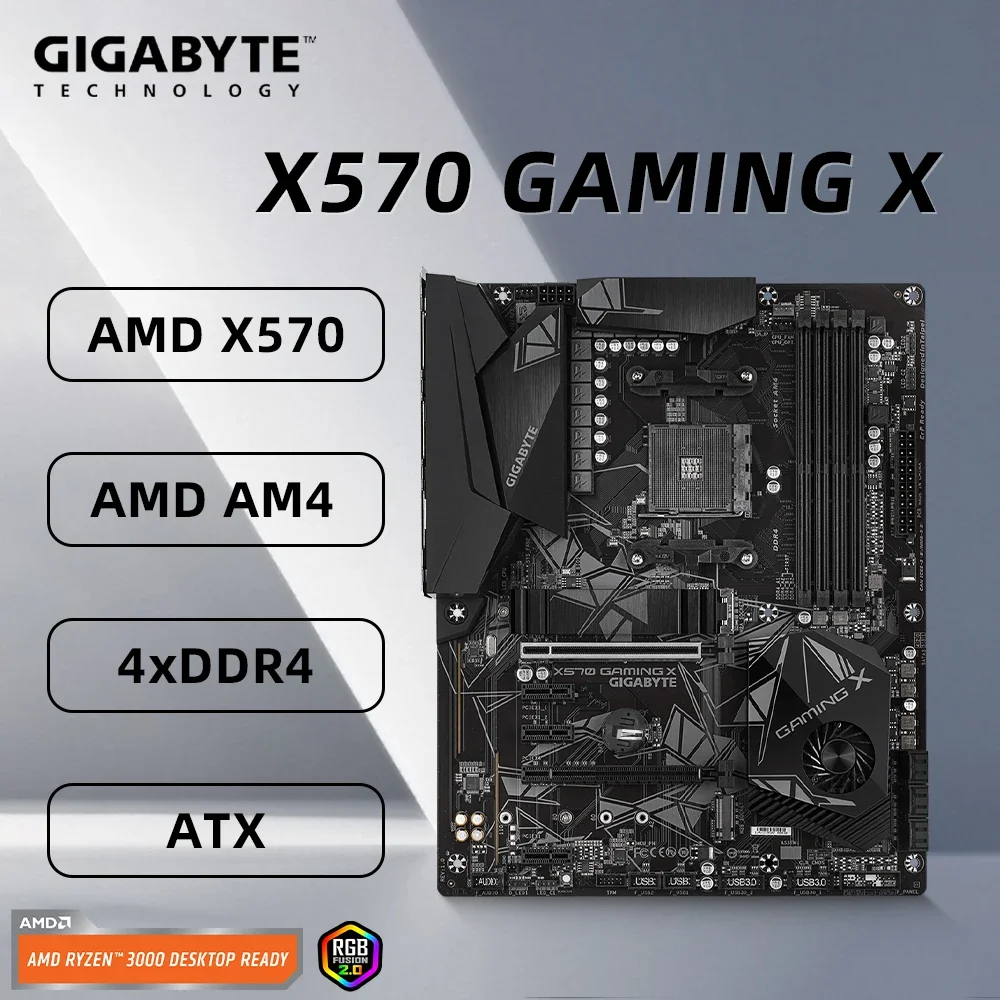 Placa-mãe Gigabyte X570 GAMING X suporta AM4 Ryzen 9 5950X Ryzen 7 5800X3D R5 5600X CPU AMD X570 4xDDR4 1xHDMI PCIe 3.0 ATX