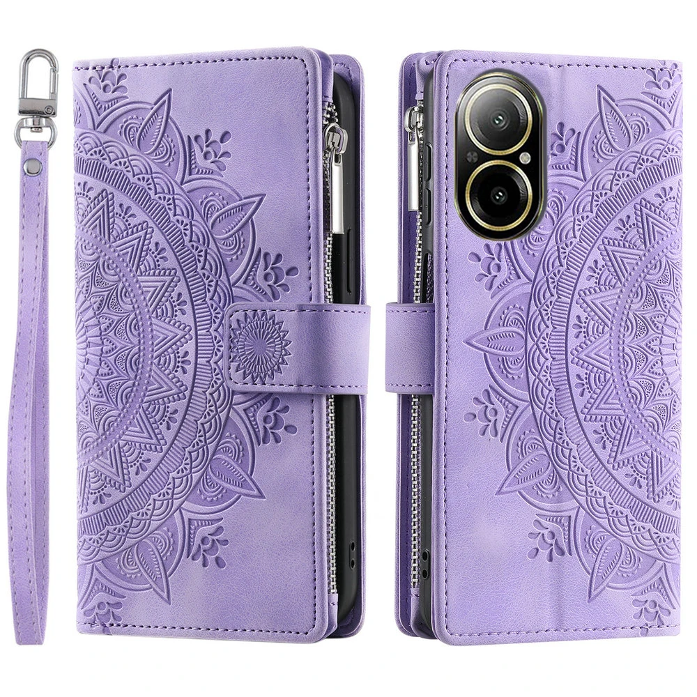 Realme C67 4G 2024 Flip Case Crossbody Zipper Leather Wallet Funda for OPPO Realme 12 Lite Case 360 Protective Phone Realmi C 67 image 6
