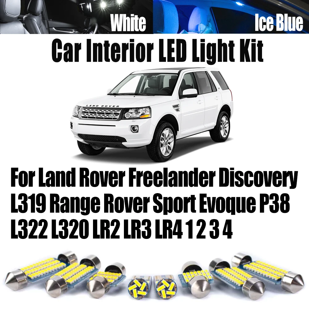 For Land Rover Freelander Discovery L319 Range Rover Sport Evoque P38 L322 L320 LR2 LR3 LR4 1 2 3 4 Interior Light LED Bulbs Kit