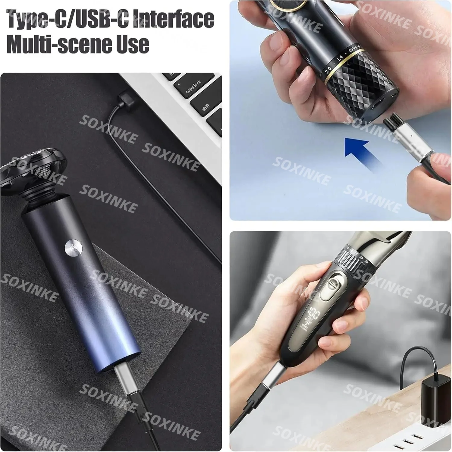 Адаптер для бритвы USB C 4,3 В, зарядный преобразователь типа C для Philips Norelco One Blade QP2520 QP2515 QP2620 с индикатором зарядки