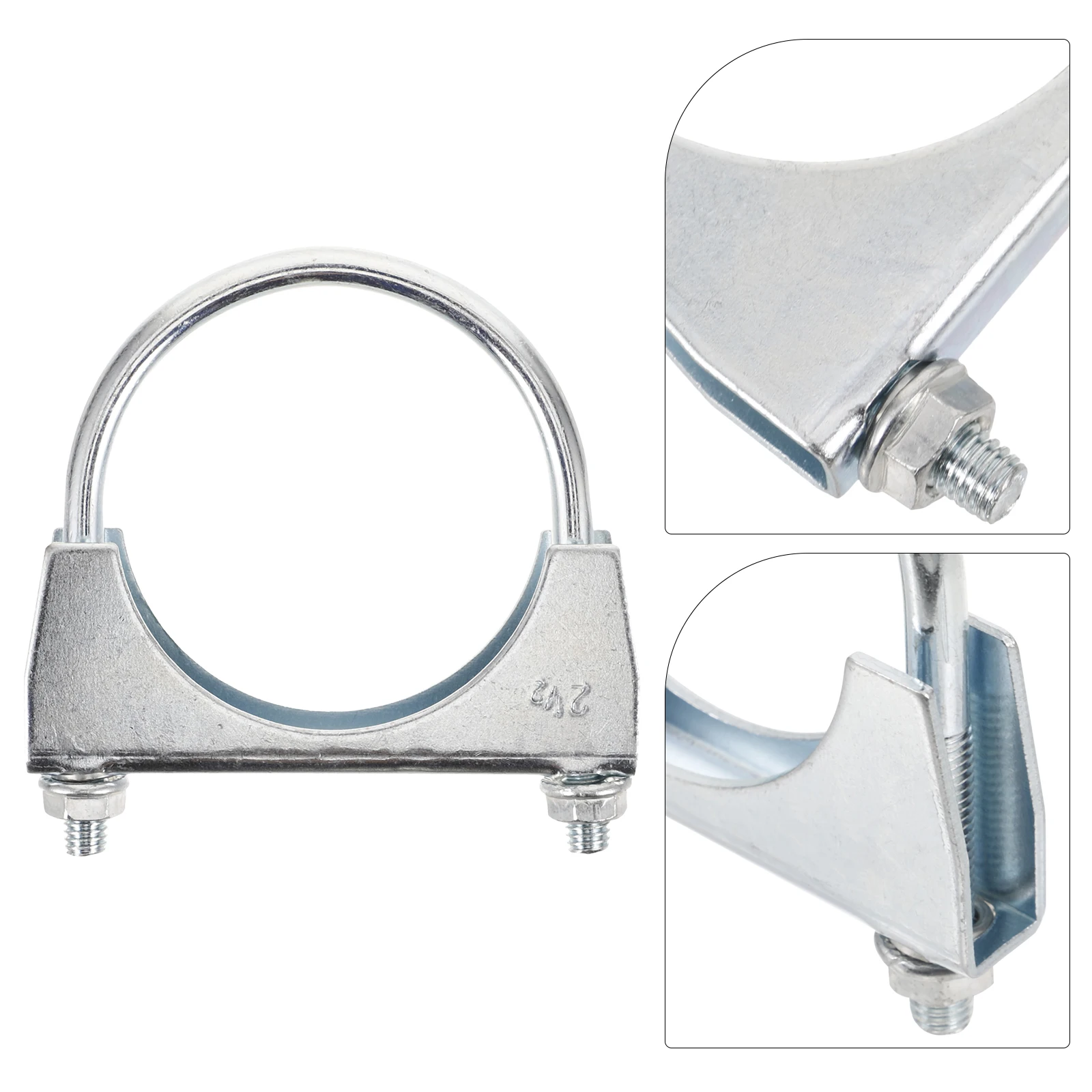 

2pcs Round Pipe Clamps Stainless Steel Exhaust Clamps for Motorbike Muffler System Kit Motorcycle Accessory 64mm Size