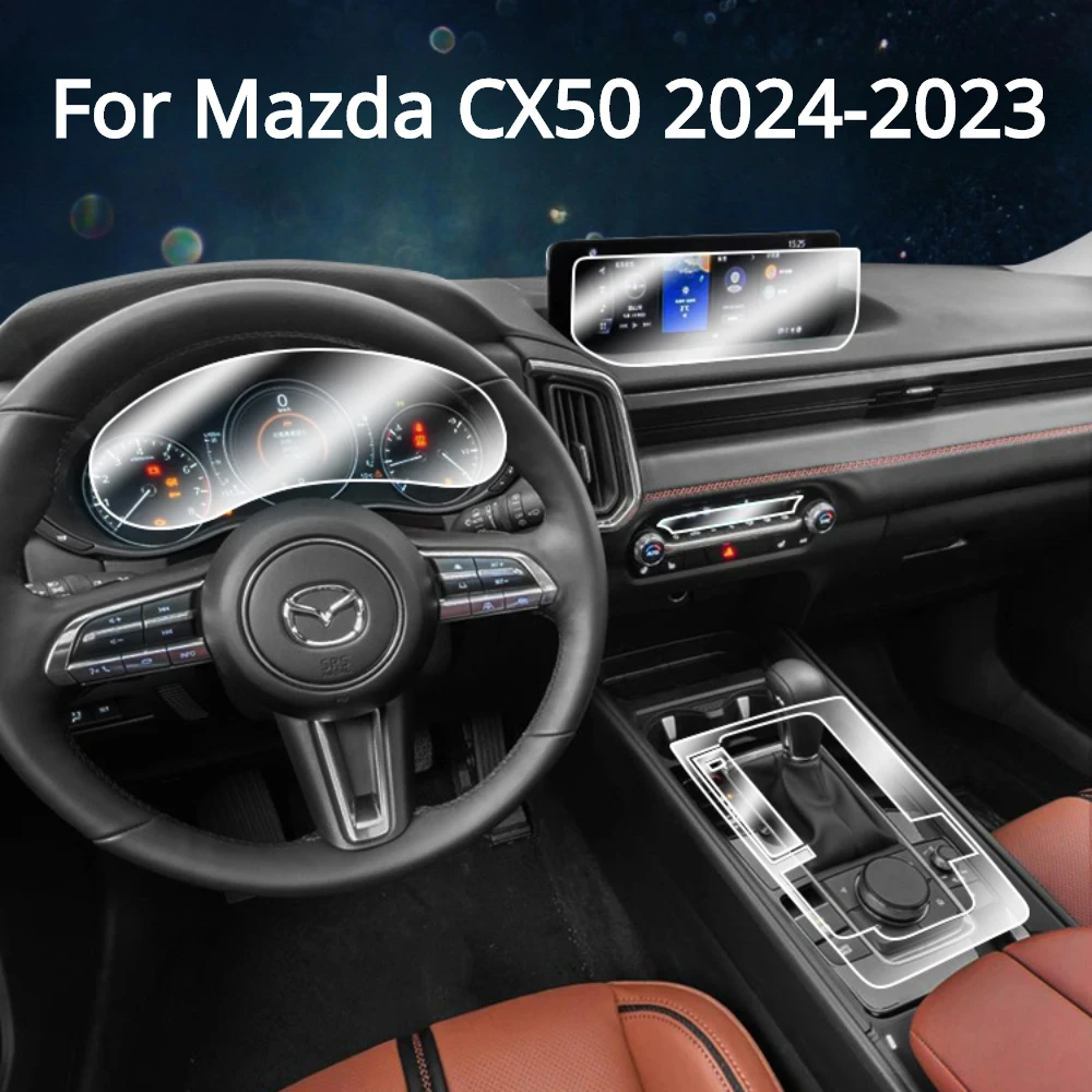 Meilleurs accessoires pour Mazda CX50 2023-2024 Film transparent TPU pour console centrale