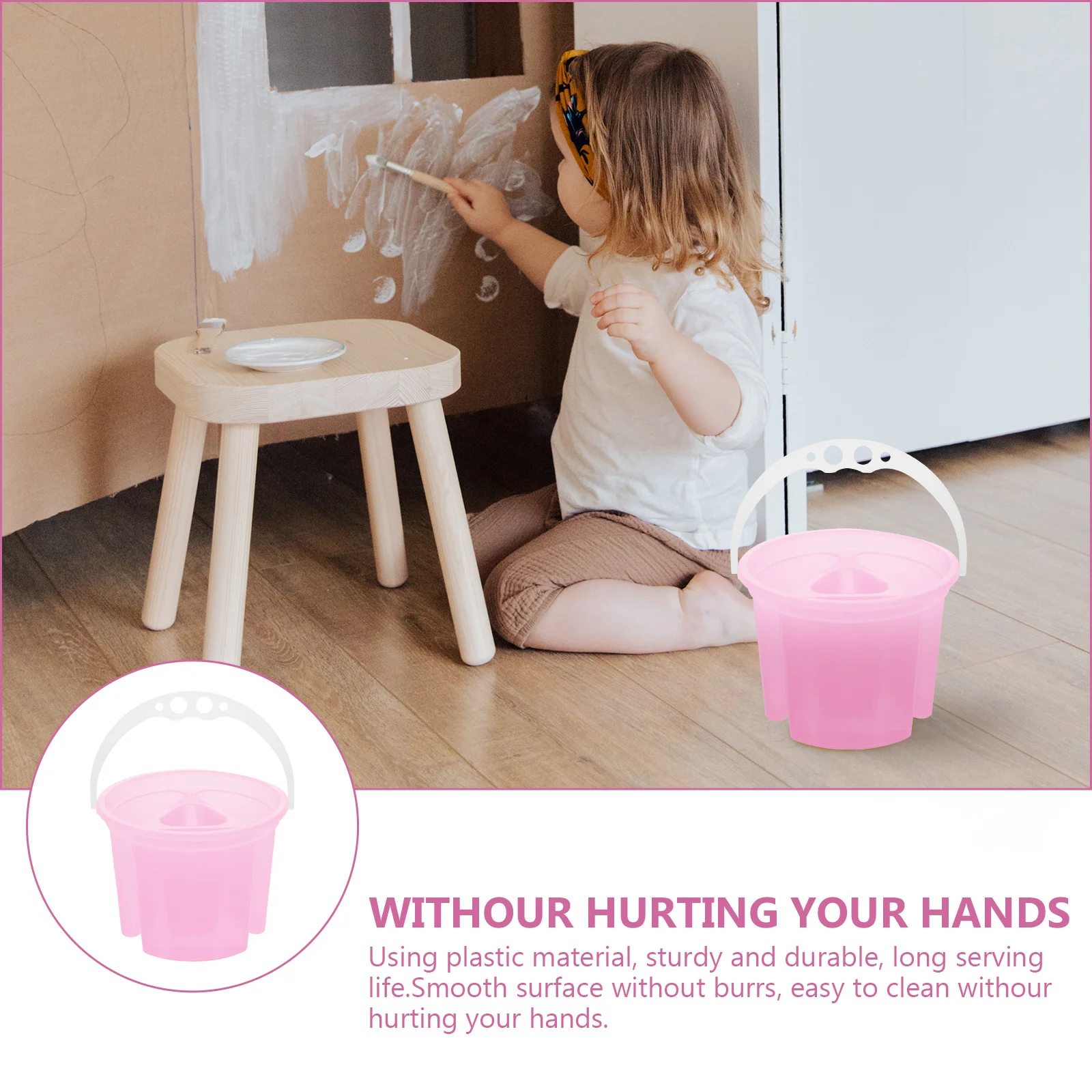 2Pcs Artist Brush Basins Plastic Painting Buckets Brush Cleaner Color Mixing Palettes Portable Painting Water Containers