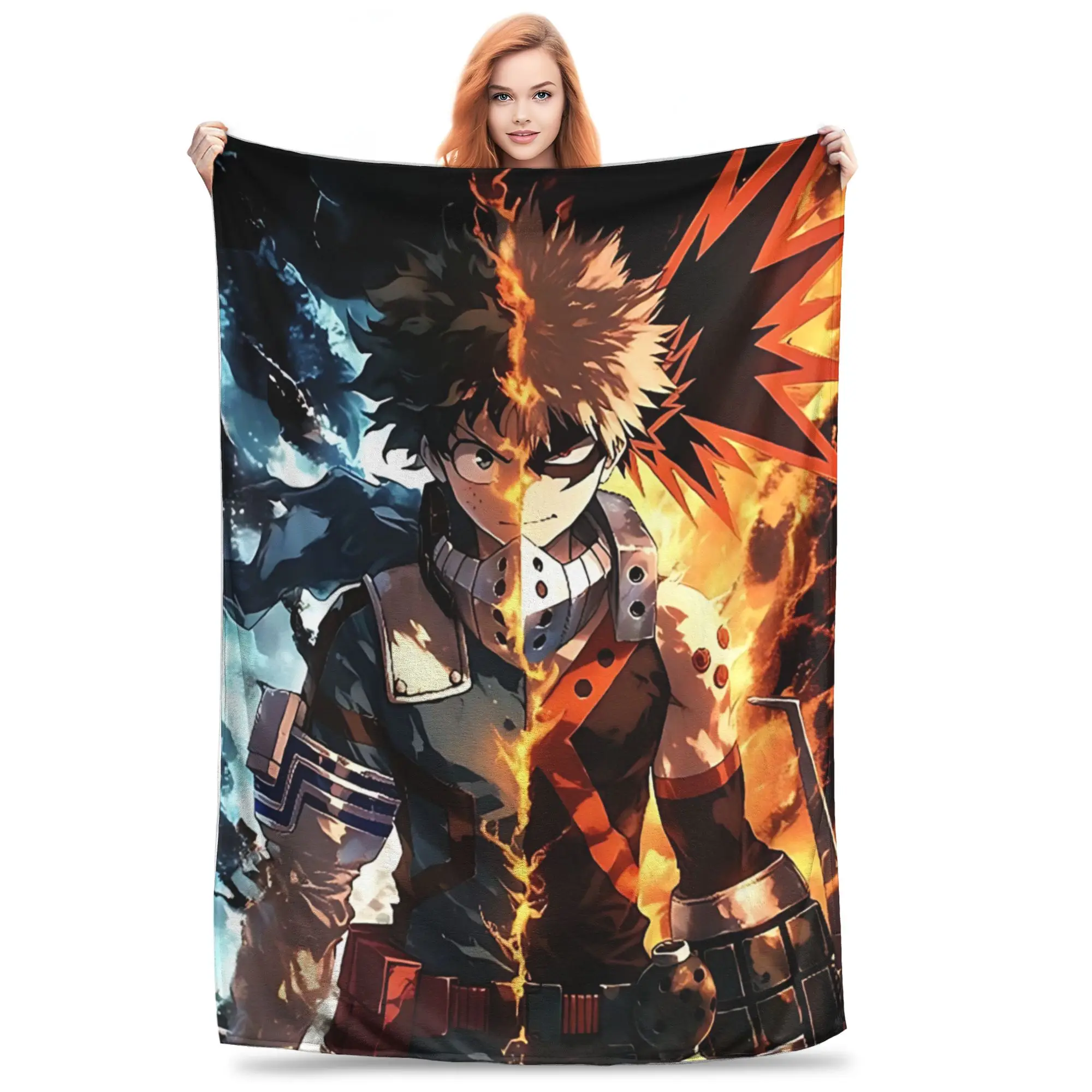 1PC Home Izuku Midoriya  Blanket Throw Super Cosy Plush Living Room Sofa