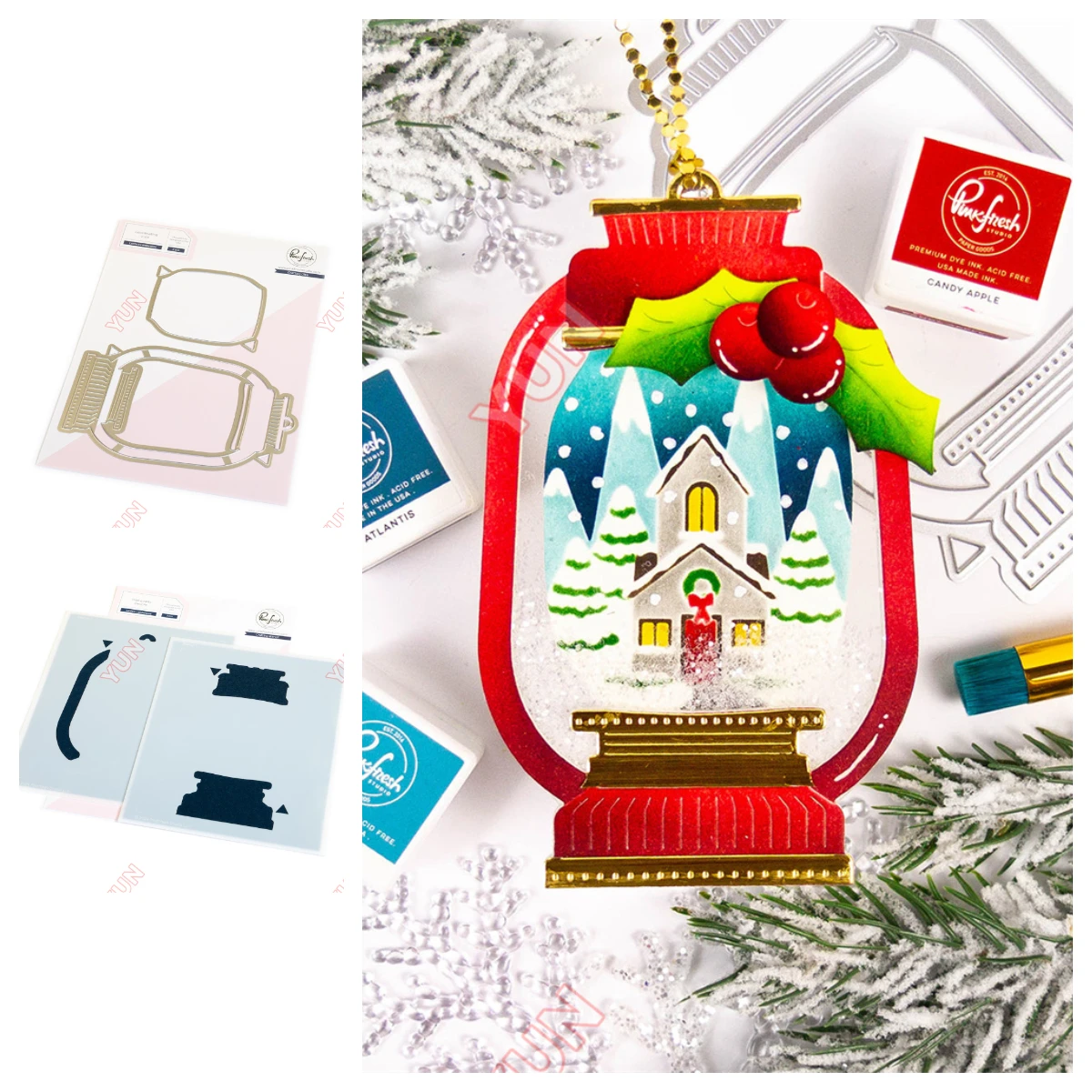 

Christmas Greeting Card Decoration Lantern Landscapes Dies Stencils Set DIY Scrapbooking Home Gift Embossing Template 2025 New