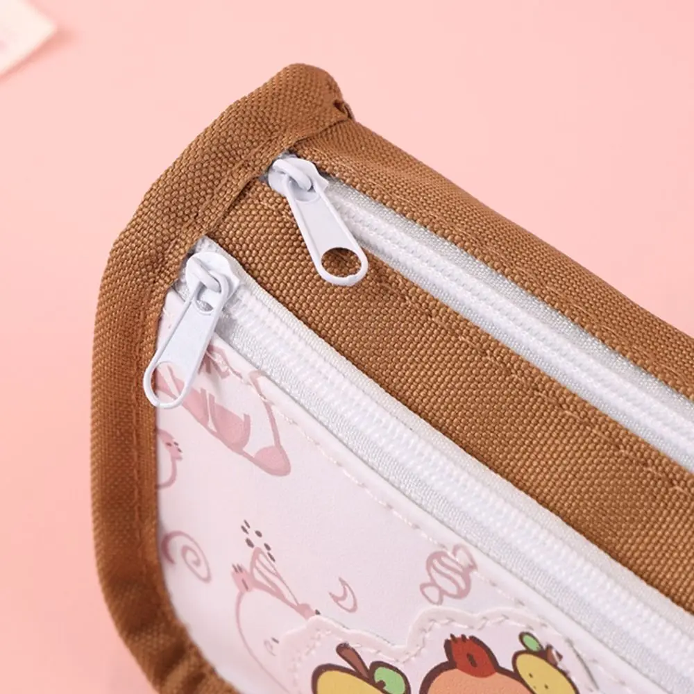 High Value Capybara Pencil Case Large Capacity with Small Bag Zipper Stationery Bag Student Stationery Dirt-resistant Pen Bags