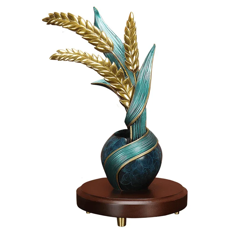 Brass wheat ears ornament barley entrance living room ear ears safe opening gift