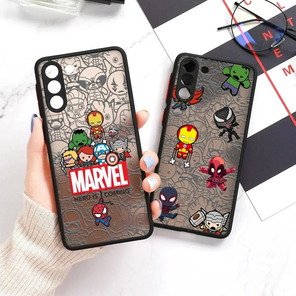 Marvel Comics S23 Ultra Case For Samsung Galaxy S24 S22 Ultra Case S23 Cover S21 S20 Plus FE S10 Matte Clear Cover Cartoon Venom