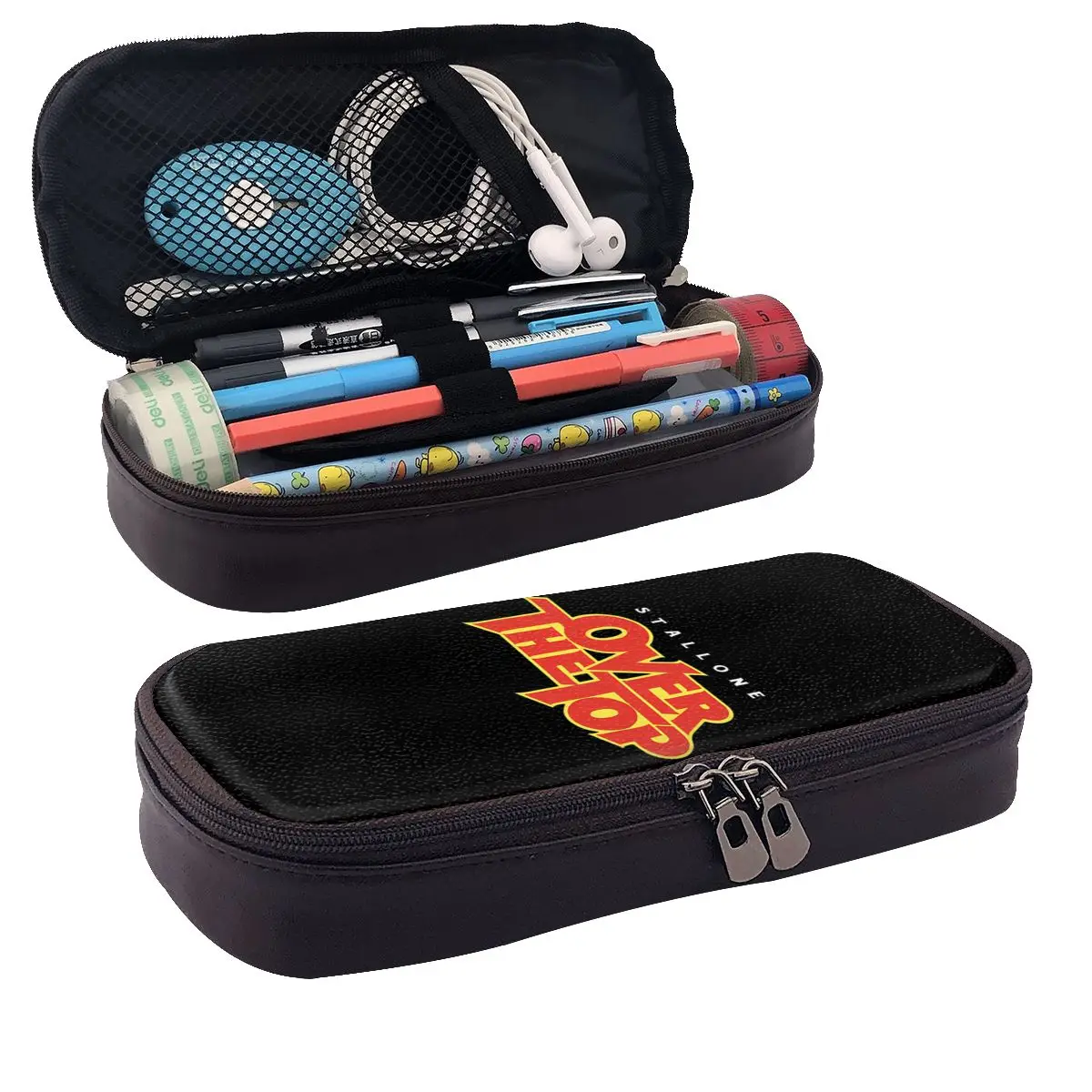 Summer Days Of Thunder Stallone Over The Top Movie Leather Pencil Cases Pen Holder Large Storage Pen Box Pencil Bag for Boy Girl