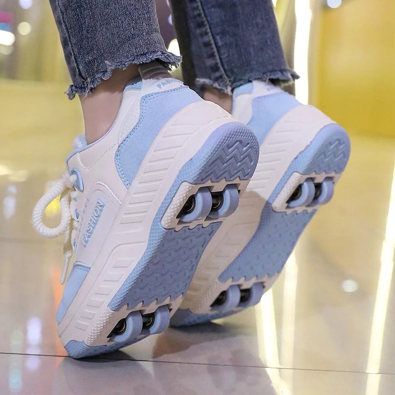 الكعب الجديد للأطفال من Viral: 4 عجلات للفتيات، عجلتين للأولاد - أحذية قابلة للتحويل بعجلات للطلاب