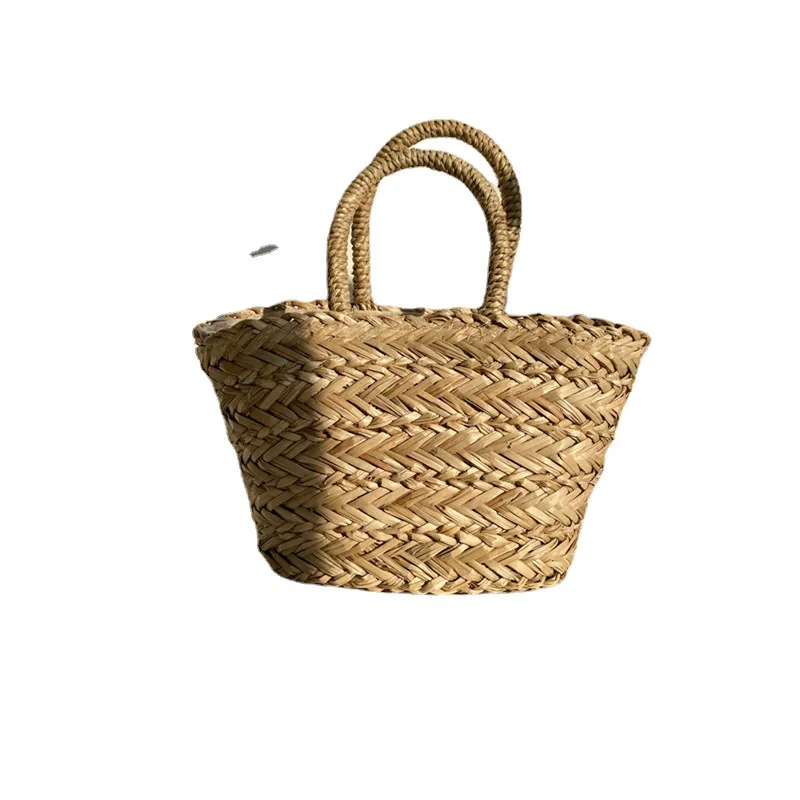 Boho Woven Basket Bag Straw Bags for Women Handbags Bohemia Rattan Beach Bag Small Shopper Purses Summer Shoulder Bag Tote Chic