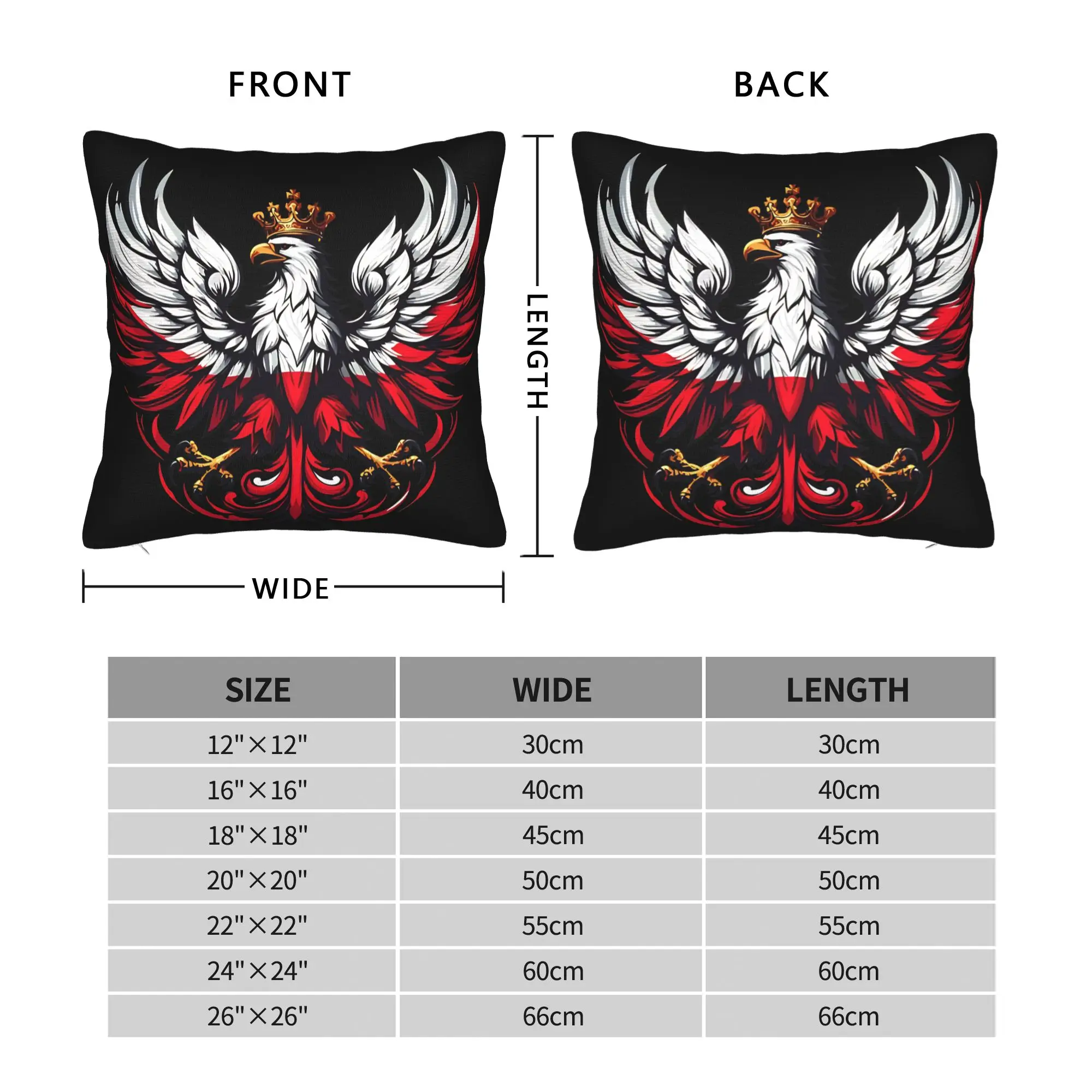 Pillow Case Poland Polska Polish flag Custom  Pillow Cover For Sofa Bedroom Home Decor Funny Pillowcases