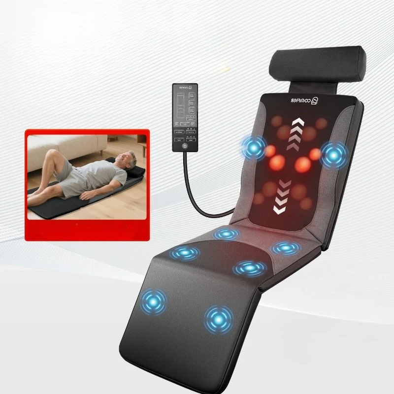 Foldable Full Body Massage Mats  Kneading Vibration Heat Shiatsu Electric Massage Cushion 3 Modes Wired Remote Massage Mattress