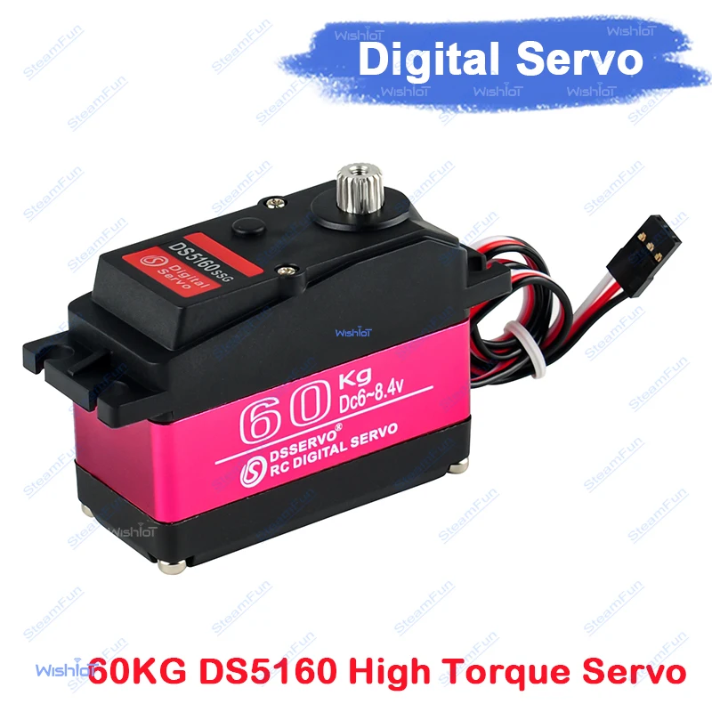 

DS5160 60KG Digital Servo 7.4V High Speed Metal Gear 180 270 Degree 18T Arm Waterproof 1/5 RC Car Crawler Robot DIY Part