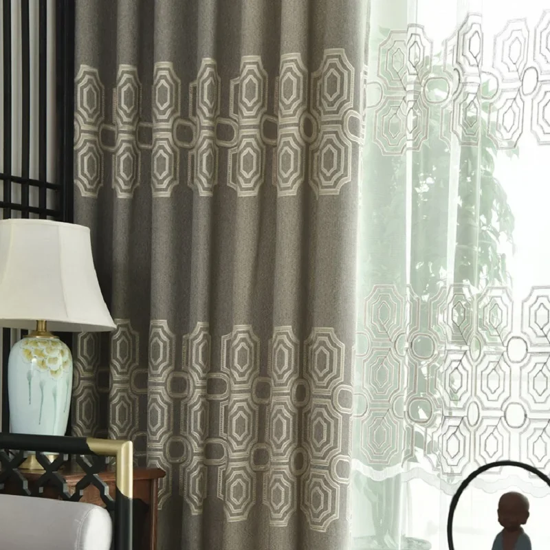 

New Curtains for Living Dining Room Bedroom Modern Atmosphere Chinese Style Cotton Linen Simple Versatile Window Curtain Decor