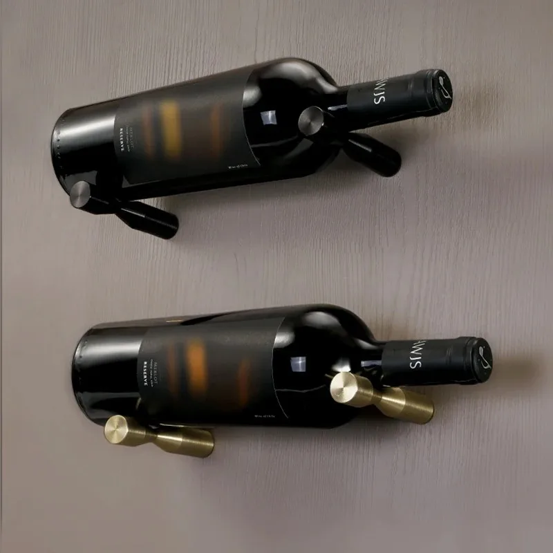 2 Pairs Wall-mounted Wine Rack, Aluminum Alloy Wine Bottle Holder For Home, Living Room & Bar