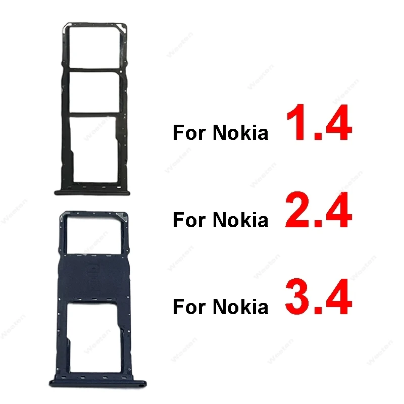 SIM Card Tray Slot For Nokia 1.4 2.4 3.4 SIM Card Holder Socket Reader Card Adapter Replacement Parts