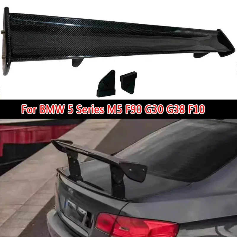 For BMW 5 Series M5 F90 G30 G38 F10 Carbon Fiber Tail fins Rear Trunk Spoiler Guide  Rear Wing  Diverter body kit Car Accessorie