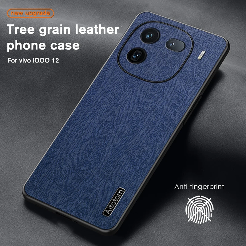 Tree Skin Pattern Phone Case For vivo iQOO 12 Pro Soft Frame Protect Shell For vivo iQOO 12 iQOO12 Pro 12Pro 6.78'' Back Cover