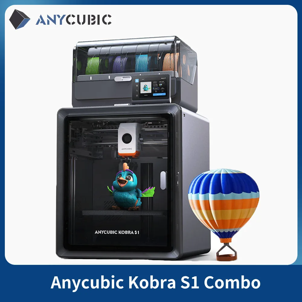 Anycubic Kobra S1 Combo Многоцветный 3D-принтер Высокоточный Core XY Стабильная структура Ультра-тихая максимальная скорость 600 мм/с 3D-принтер