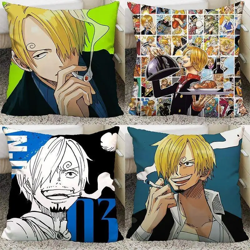 One Piece Sanji Anime Hug Pillow Double Sided Plush Super Soft Cute Lovely Bed Headrest Cushion Customizable Gift for Friends